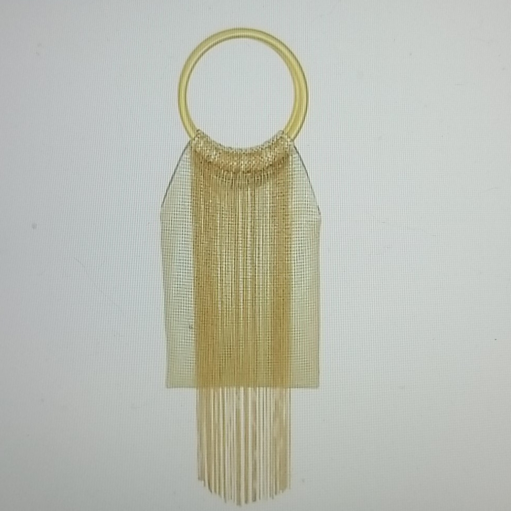 Whiting & Davis Gold Rush Fringe Clutch Bag NWT